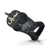 Вилка угловая однофазная с ушком (каучук) Вилка угловая однофазная с ушком (каучук)