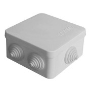 Коробка распределительная ОП 84х84х45мм IP54 7 выходов 3 гермоввода крышка защелкивающаяся сер. Epplast 120072 Коробка распределительная ОП 84х84х45мм IP54 7 выходов 3 гермоввода крышка защелкивающаяся сер. Epplast 120072