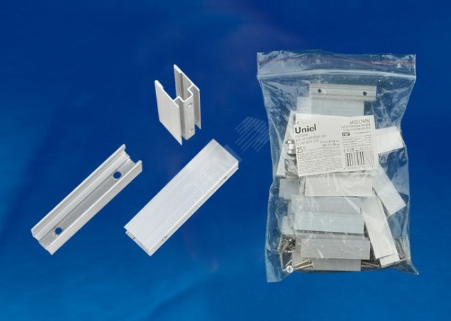 UCC-N21/C50 WHITE 025 POLYBAG Крепление для светодиодных лент ULS-N21 NEON 220В, 8x16мм. Цвет белый, 25 штук в пакете. TM Uniel