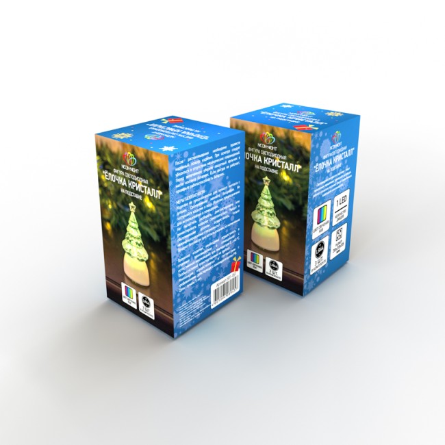 Фигура светодиодная на подставке Ёлочка Кристалл, RGB Фигура светодиодная на подставке Ёлочка Кристалл, RGB