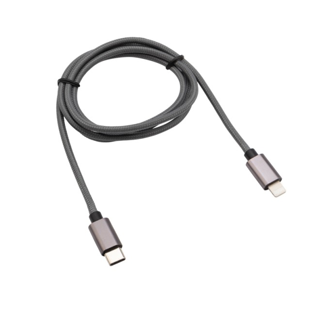 Кабель REXANT Type-C-Lightning PD, 1 м, графит, нейлон