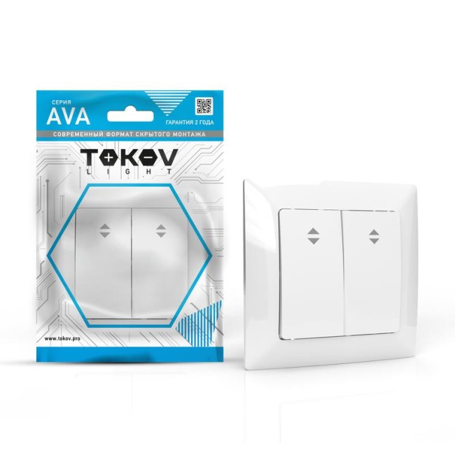Переключатель проходной 2-кл. СП AVA 10А IP20 в сборе бел. TOKOV LIGHTTKL-AV-P2F-C01 Переключатель проходной 2-кл. СП AVA 10А IP20 в сборе бел. TOKOV LIGHTTKL-AV-P2F-C01