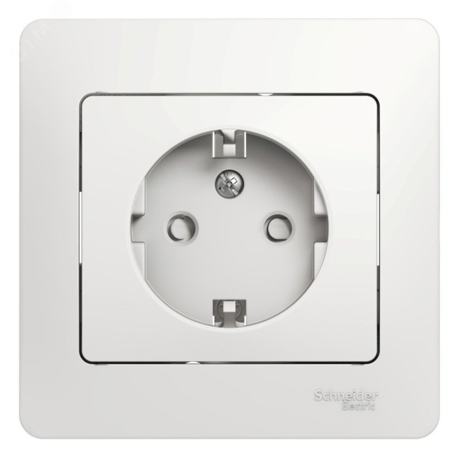 GLOSSA Розетка с заземлением со шторками в сборе белая GLOSSA Розетка с заземлением со шторками в сборе белая