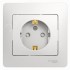 GLOSSA Розетка с заземлением со шторками в сборе белая GLOSSA Розетка с заземлением со шторками в сборе белая