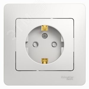 GLOSSA Розетка с заземлением со шторками в сборе белая GLOSSA Розетка с заземлением со шторками в сборе белая