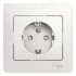 GLOSSA Розетка с заземлением со шторками в сборе белая GLOSSA Розетка с заземлением со шторками в сборе белая