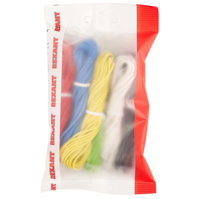 Набор автопровода REXANT «Радуга» 1х0,50 мм, 6 цветов (белый, желтый, зеленый, красный, синий, черный) по 3 метра