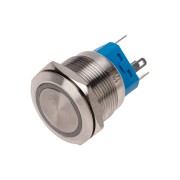 Кнопка антивандальная Ø22 12В(LED) Б/Фикс (5с) OFF-(ON) / ON-(OFF) подсв/синяя REXANT Кнопка антивандальная Ø22 12В(LED) Б/Фикс (5с) OFF-(ON) / ON-(OFF) подсв/синяя REXANT