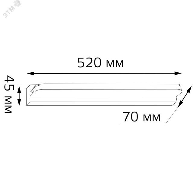 Светильник светодиодный настенный ДПБ-12 Вт 780 Лм 200-240 В 520 мм LED акцентный BR004 Venera Gauss Светильник светодиодный настенный ДПБ-12 Вт 780 Лм 200-240 В 520 мм LED акцентный BR004 Venera Gauss