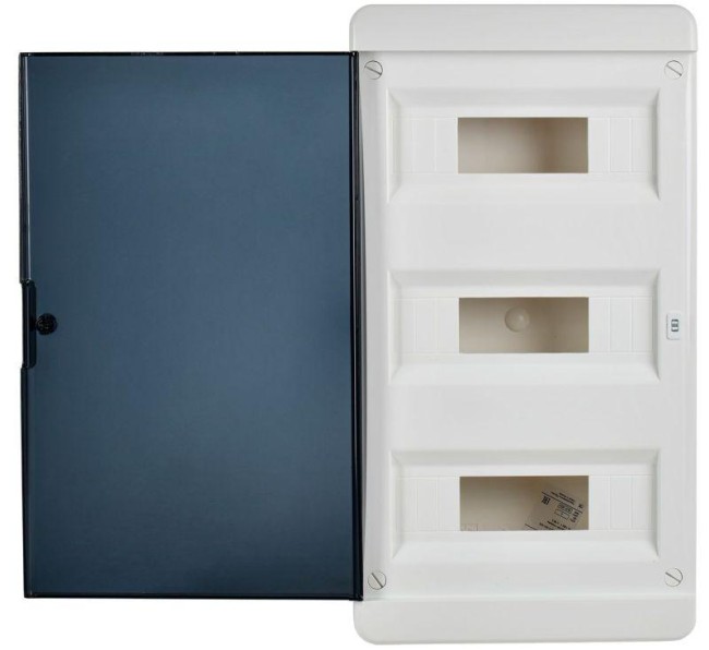 Корпус ЩРН-П-36 TEKFOR IP41 черн. прозр. дверь пластик. IEK TF5-KP12-N-36-41-K01-K03