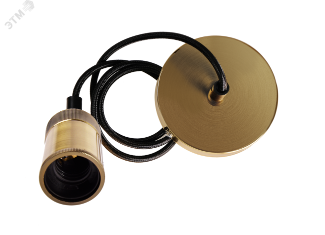 Патрон подвесной декоративный PLC со шнуром RETRO E27 230V/1M ANTIQUE BRONZE золотой JazzWay