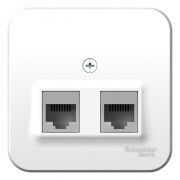 Розетка BLANCA наружная двойная компьютерная RJ45, кат.5e, с изолирующей пластиной, белый Розетка BLANCA наружная двойная компьютерная RJ45, кат.5e, с изолирующей пластиной, белый