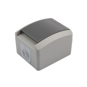 Розетка одноместная INDUSTRIAL IP54 с заземлением, о/у серая KRANZ Розетка одноместная INDUSTRIAL IP54 с заземлением, о/у серая KRANZ