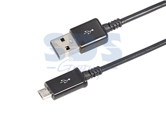 USB кабель micro USB, длинный штекер, 1м, черный REXANT