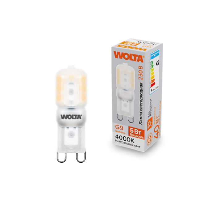 Светодиодная лампа WOLTA WSTD-JCD-5W4KG9-P 5Вт 4000K G9