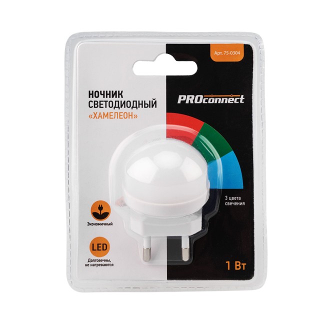 Ночник светодиодный ХАМЕЛЕОН мини 220В PROconnect Ночник светодиодный ХАМЕЛЕОН мини 220В PROconnect