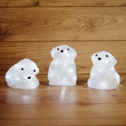 Акриловая светодиодная фигура Медвежата 3 шт, 20 см, 60 светодиодов, IP 20, понижающий трансформатор в комплекте, NEON-NIGHT Акриловая светодиодная фигура Медвежата 3 шт, 20 см, 60 светодиодов, IP 20, понижающий трансформатор в комплекте, NEON-NIGHT