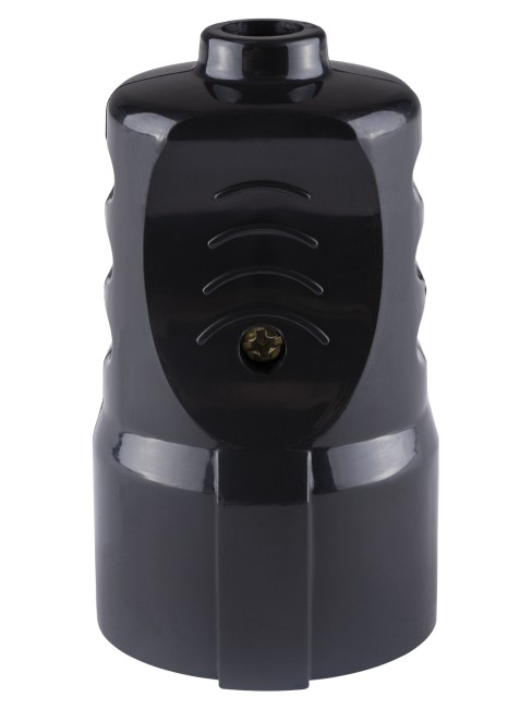 Кабельная розетка рифленая 2П+З 16А 250B черная TDM