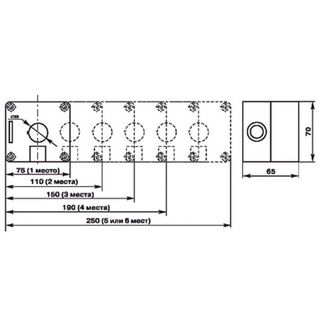 Корпус пластиковый КП 3 кнопки 22 мм