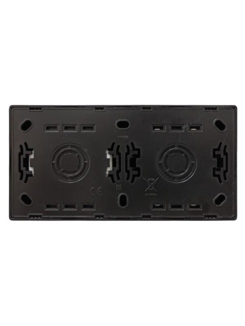 Блок ОП LETO (2-кл. выключатель + 1-м розетка с заземл.) горизонт. черн. бархат LEZARD 752-4200-170BKP