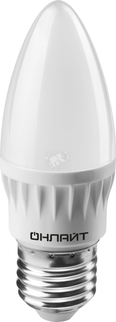 Лампа светодиодная LED 8вт E27 теплый матовая свеча ОНЛАЙТ