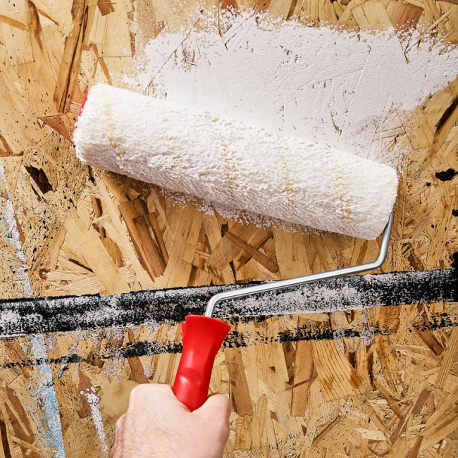 Валик полиамид белый с желтой полосой, ворс 11 мм, ширина ролика 240 мм, Ø 42 мм, бюгель 6 мм REXANT