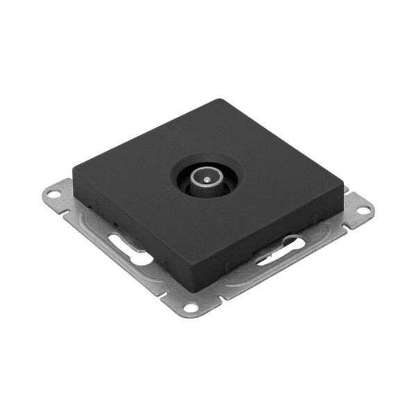 Розетка телевизионная оконечная TV СП Эпика механизм черн. EKF UP1-SOB-TV-3