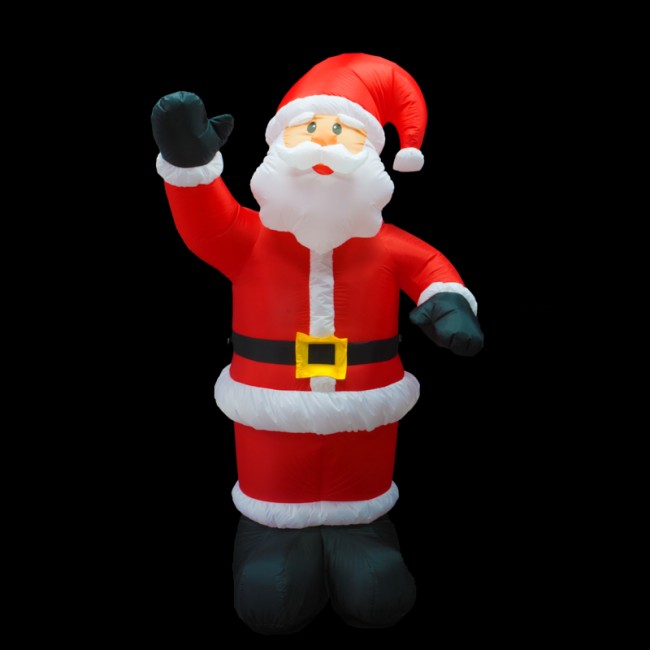 3D фигура надувная Дед Мороз приветствует, размер 180 см, внутренняя подсветка 5 LED, компрессор с адаптером 12В, IP 65 NEON-NIGHT