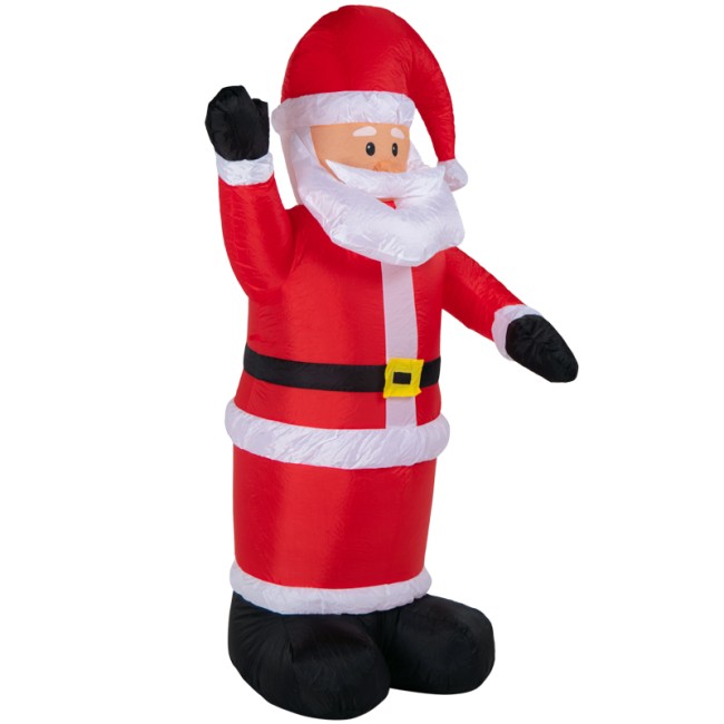 3D фигура надувная Дед Мороз приветствует, размер 180 см, внутренняя подсветка 5 LED, компрессор с адаптером 12В, IP 65 NEON-NIGHT