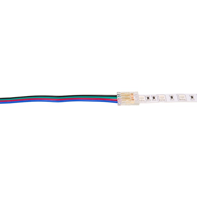 Коннектор WOLTA WLS-4PIN-RGB-10MM-1 выводной для ленты SMD RGB шириной 10мм, провод 10см, комплект 3шт.