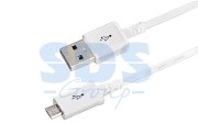 USB кабель microUSB длинный штекер 1 м белый 