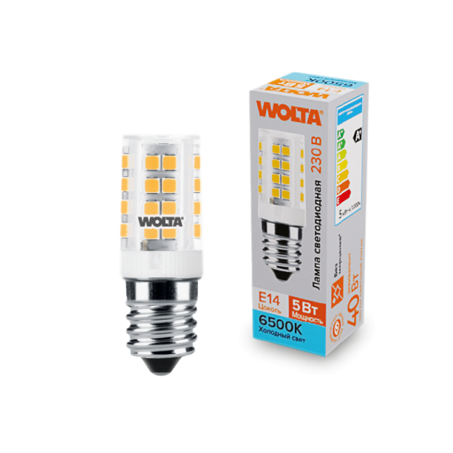 Светодиодная лампа WOLTA WSTD-JCD-5W6KE14-C 5Вт 6500K E14