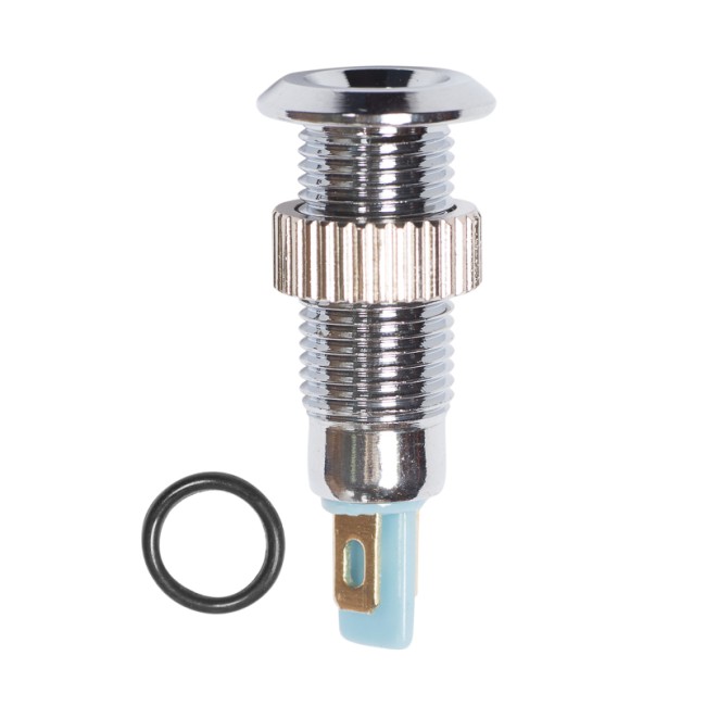 Индикатор металл Ø8 12В белый LED (GQ8F-D) REXANT Индикатор металл Ø8 12В белый LED (GQ8F-D) REXANT