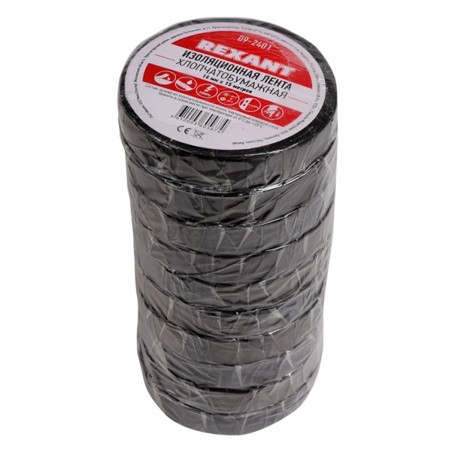 Изолента х/б 18х0,35 мм (ролик 15 м/180 г) (1-ПОЛ) REXANT