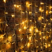 Гирлянда Светодиодный Дождь 2х1,5м, 192 LED ТЕПЛЫЙ БЕЛЫЙ, прозрачный ПВХ, IP65, постоянное свечение, 230В соединяется NEON-NIGHT (нужен шнур питания 303-500-1)