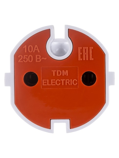 Кабельная розетка б/з белая с красной вставкой 10А 250B белая TDM Кабельная розетка б/з белая с красной вставкой 10А 250B белая TDM