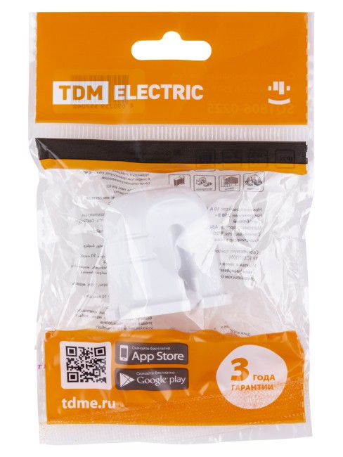 Кабельная розетка б/з белая с красной вставкой 10А 250B белая TDM Кабельная розетка б/з белая с красной вставкой 10А 250B белая TDM