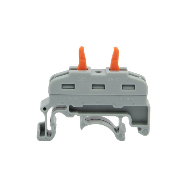 Клемма СМК 222-421D проходная 1-полюсная, с креплением на DIN-рейку (0,08-4 мм²) серая (25 шт./уп.) REXANT Клемма СМК 222-421D проходная 1-полюсная, с креплением на DIN-рейку (0,08-4 мм²) серая (25 шт./уп.) REXANT