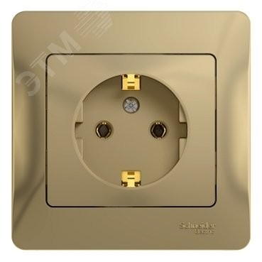 GLOSSA Розетка с заземлением в сборе титан