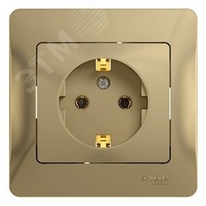 GLOSSA Розетка с заземлением в сборе титан