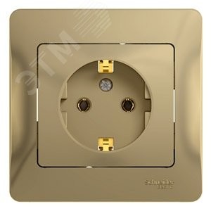 GLOSSA Розетка с заземлением в сборе титан