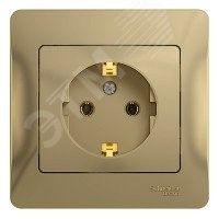 GLOSSA Розетка с заземлением в сборе титан