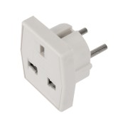 Адаптер сетевой (переходник) с универсальной на Евро вилку F/C2 «Квадрат» 10А б/з белый PROCONNECT (пакет БОПП 1 шт/уп.)