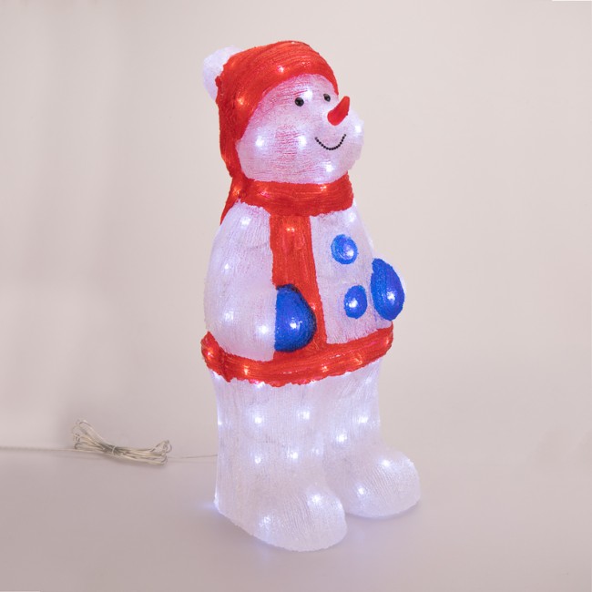 Акриловая светодиодная фигура Снеговик в синих варежках 31х25х59 см, IP65, понижающий трансформатор в комплекте NEON-NIGHT Акриловая светодиодная фигура Снеговик в синих варежках 31х25х59 см, IP65, понижающий трансформатор в комплекте NEON-NIGHT