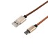 Кабель USB-Type-C/2,1A/leather/brown/1m/REXANT