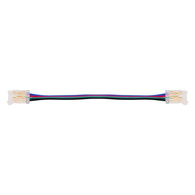 Коннектор WOLTA WLS-4PIN-RGB-10MM-2 выводной/последовательный для ленты SMD RGB шириной 10мм, провод 10см, комплект 3шт.
