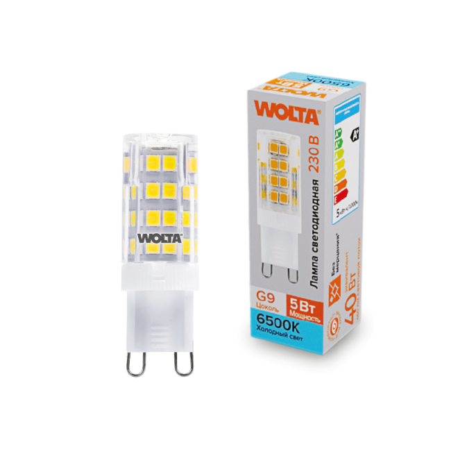 Светодиодная лампа WOLTA WSTD-JCD-5W6KG9-C 5Вт 6500K G9