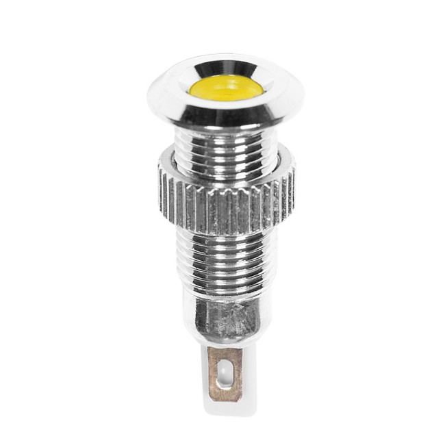 Индикатор металл Ø8 220В подсв/желтая LED  REXANT