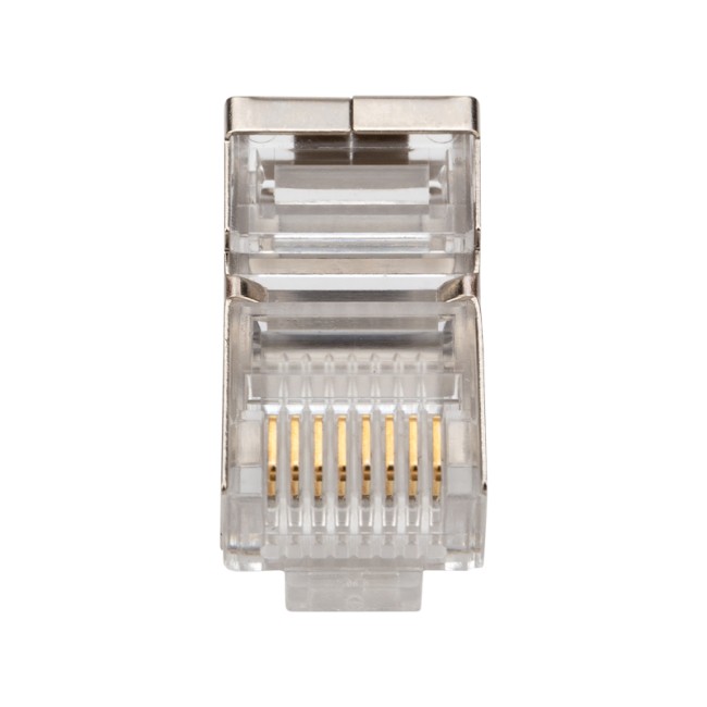 Разъем сетевой LAN на кабель, штекер 8Р8С (RJ-45), под обжим, в экране, 10шт. REXANT