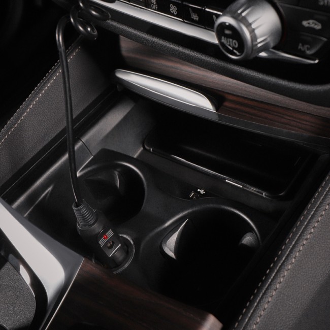 Автозарядка с индикатором (разъем 2.1х5.5) (АЗУ) шнур спираль 1.5 м  REXANT